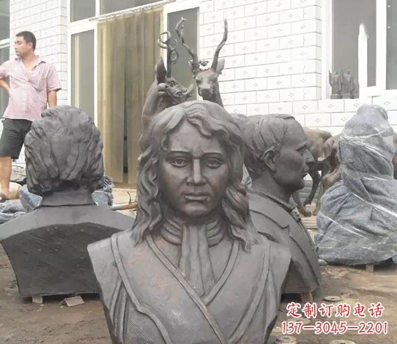 淄博西方名人胸雕铜雕