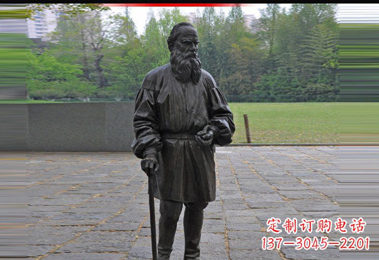 淄博西方名人托尔斯泰铜雕
