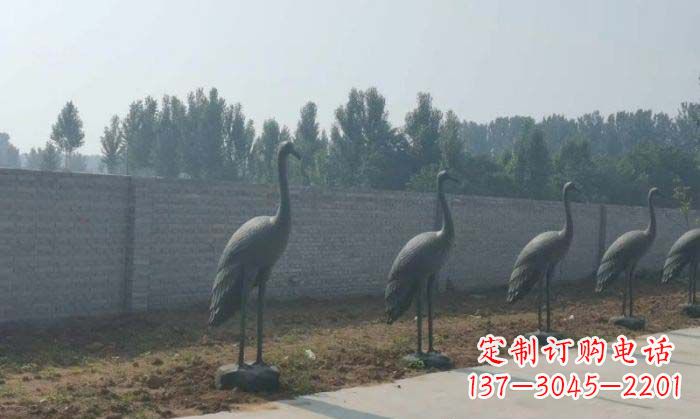 淄博仙鹤抽象铜雕 (2)