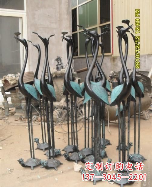 淄博仙鹤动物铜雕
