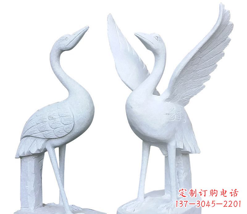 淄博仙鹤公园动物石雕