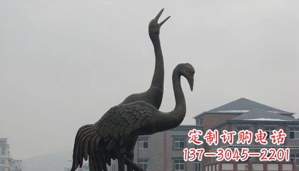 淄博仙鹤公园景观铜雕