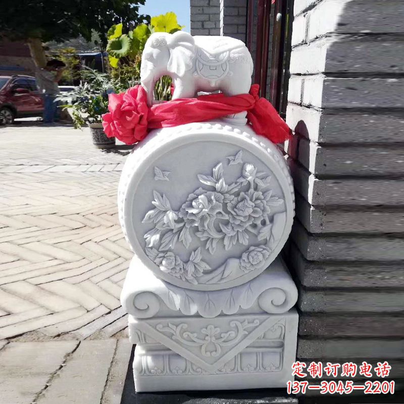 淄博仙鹤石雕门墩