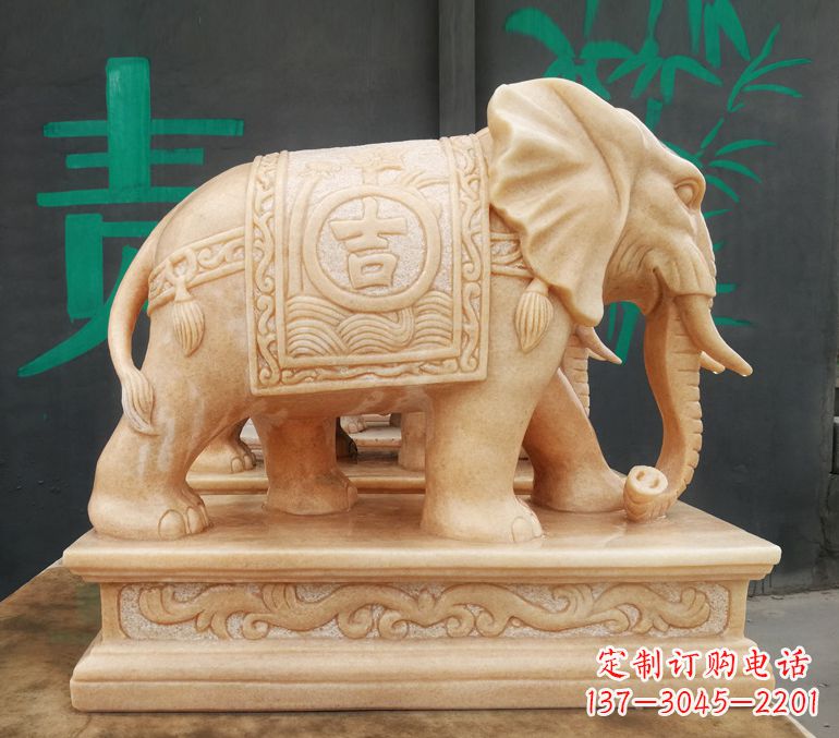 淄博现代石雕大象雕像