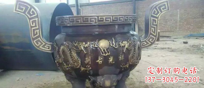 淄博祥光古刹寺庙香炉铜雕