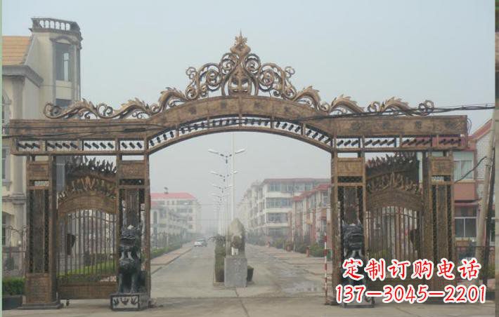 淄博小区不锈钢门口牌坊雕塑