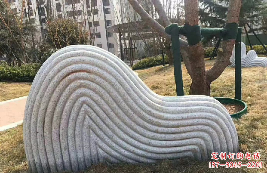 淄博小区大理石纹理假山雕塑