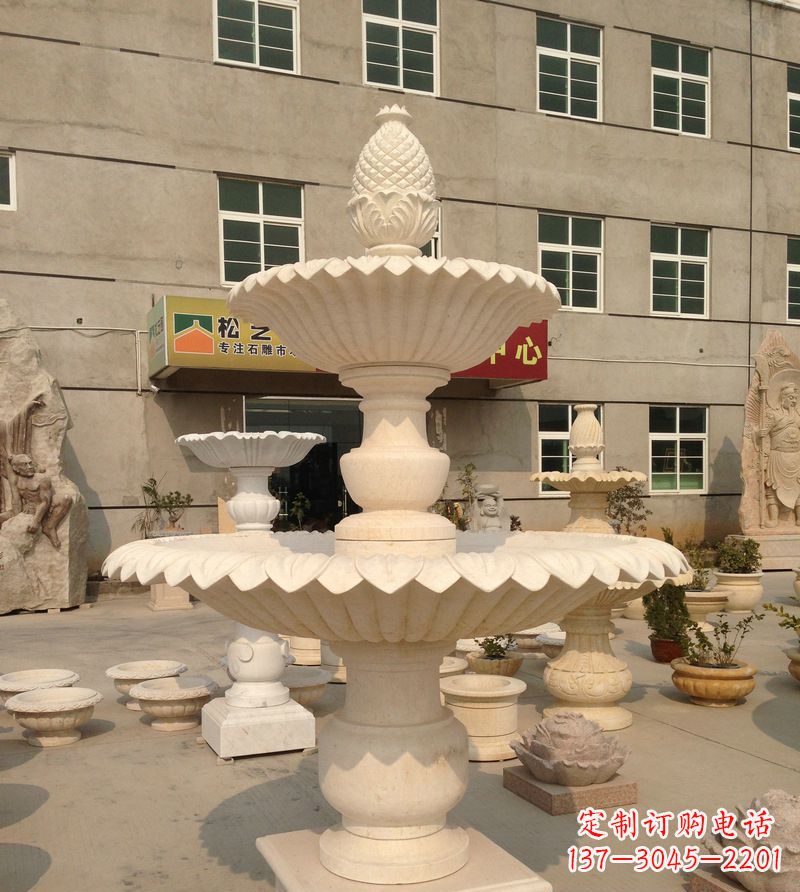 淄博小区景观菠萝式喷泉石雕