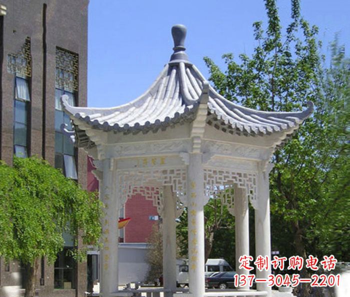 淄博小区景观大理石凉亭