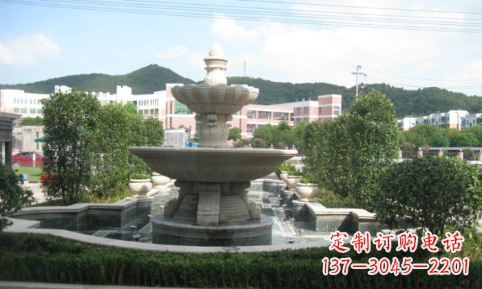 淄博小区景观大理石喷泉石雕 (2)