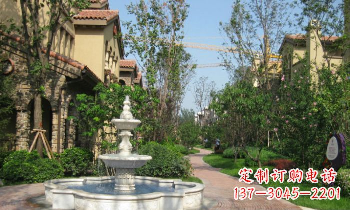 淄博小区景观大理石喷泉石雕 (5)