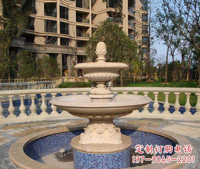 淄博小区景观多层喷泉石雕