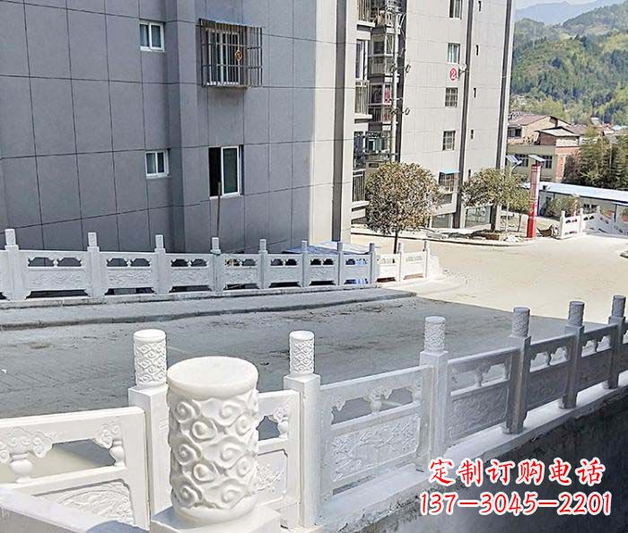淄博小区景观汉白玉石雕栏板