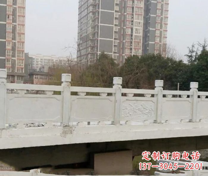 淄博小区景观汉白玉石雕栏板 (2)