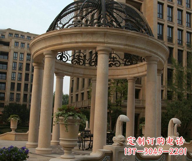 淄博小区景观欧式石雕凉亭