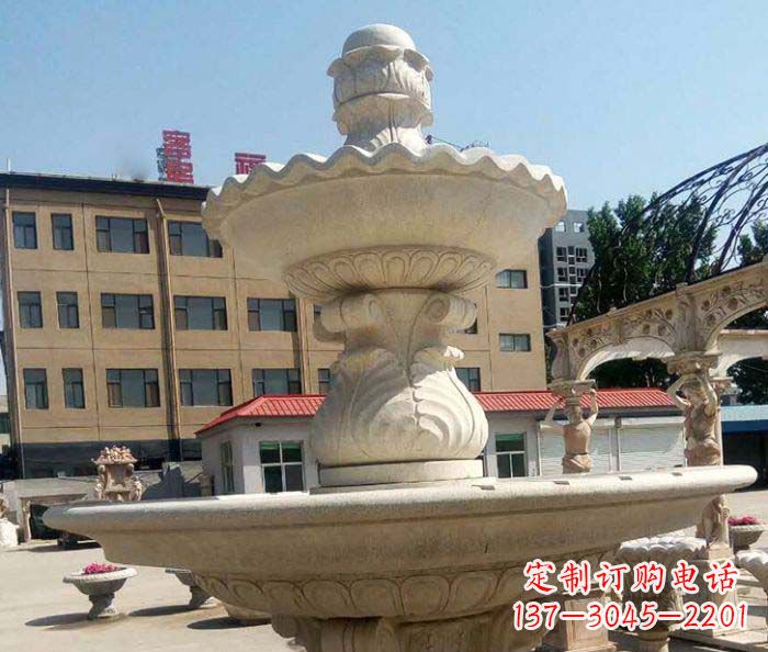 淄博小区景观砂岩大型喷泉石雕