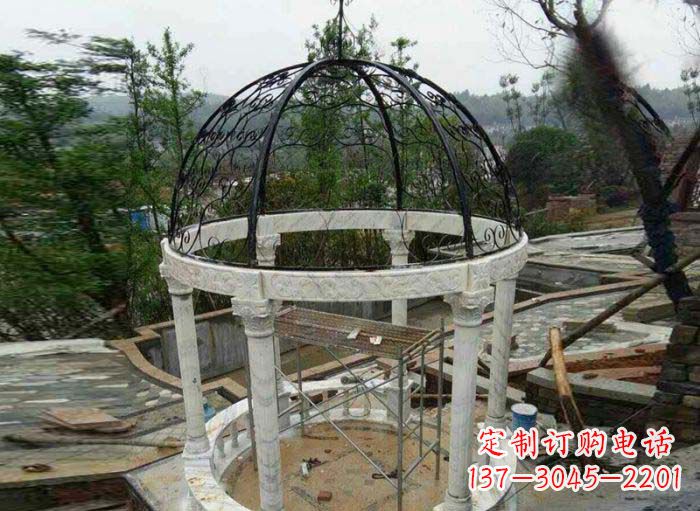 淄博小区欧式圆顶凉亭石雕