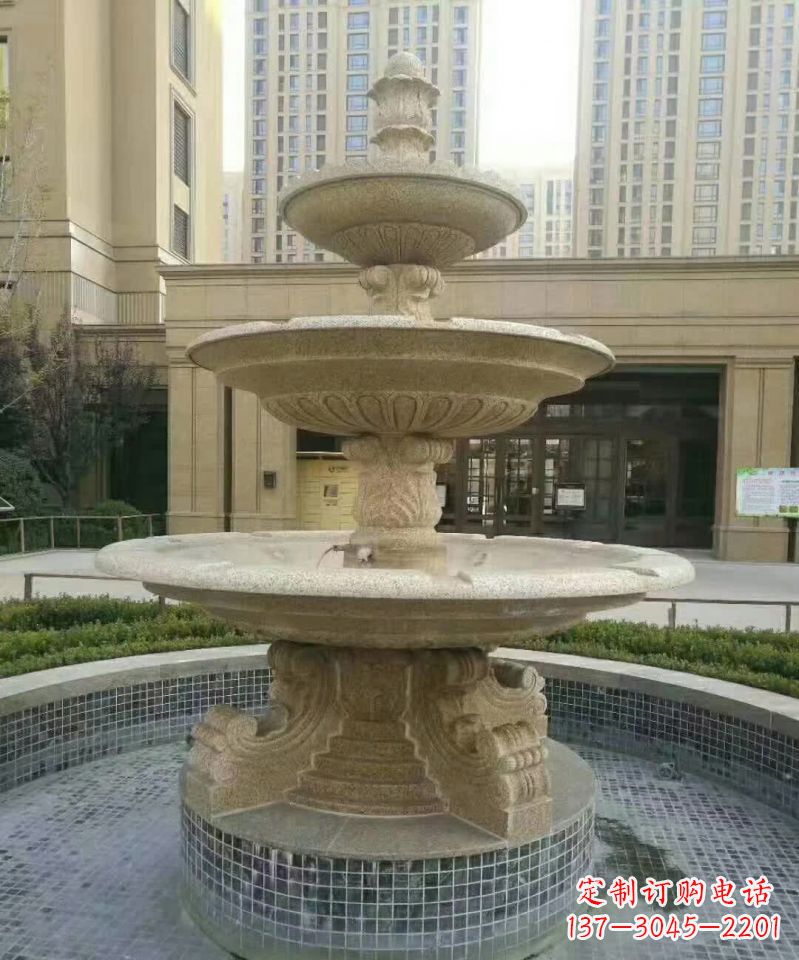 淄博小区喷泉石雕 (2)
