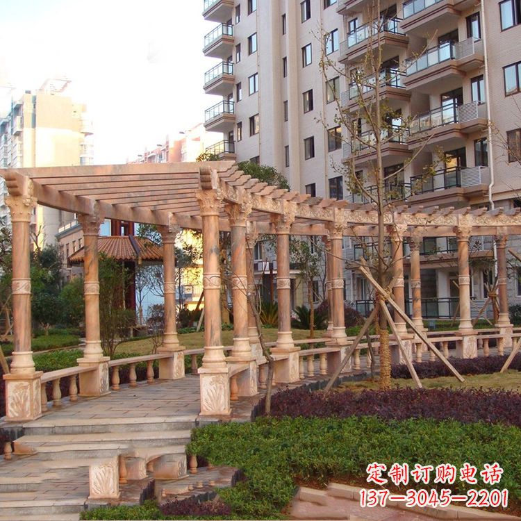 淄博小区石雕花架长廊
