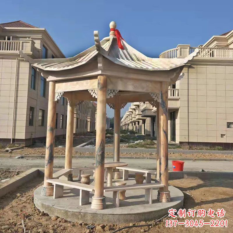 淄博小区庭院石雕凉亭