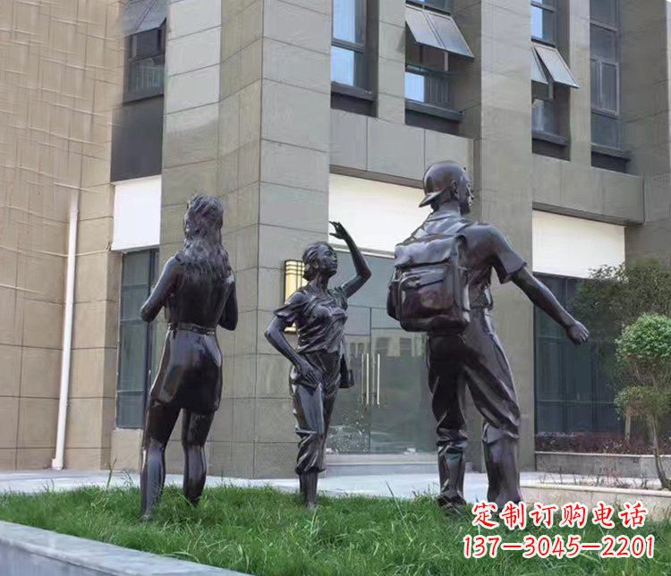 淄博小区铜雕美女人物雕塑