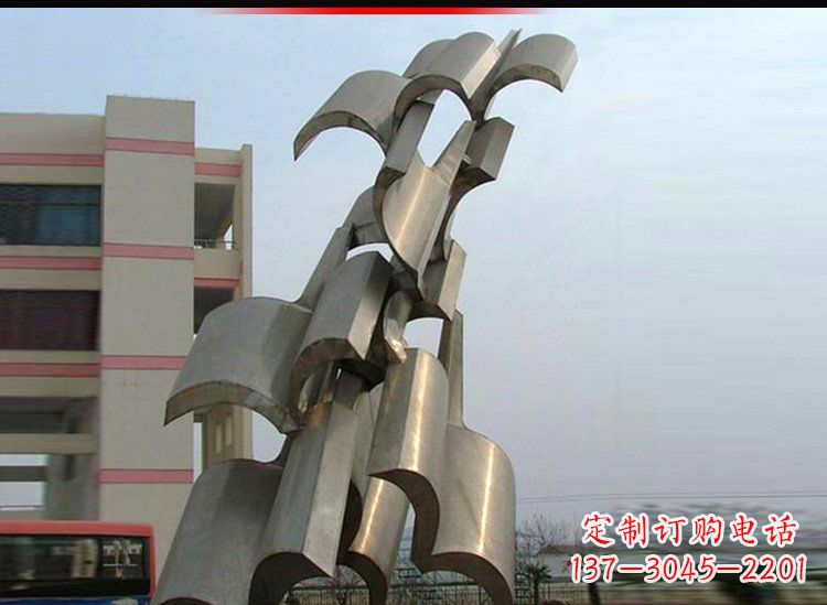 淄博校园不锈钢书本景观雕塑