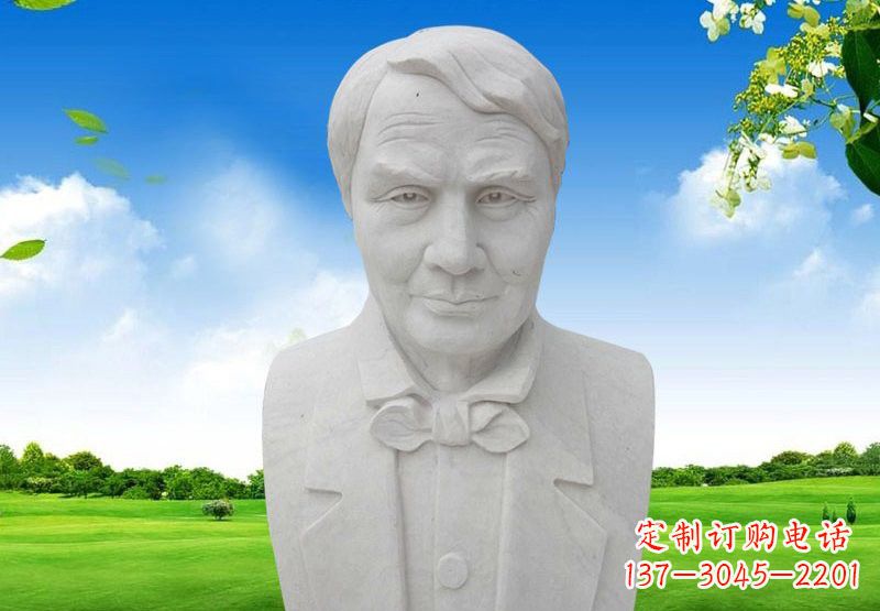淄博校园大理石爱迪生头像