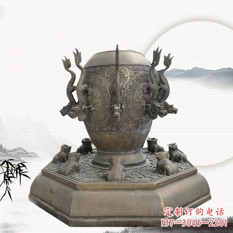 淄博校园地动仪铜雕