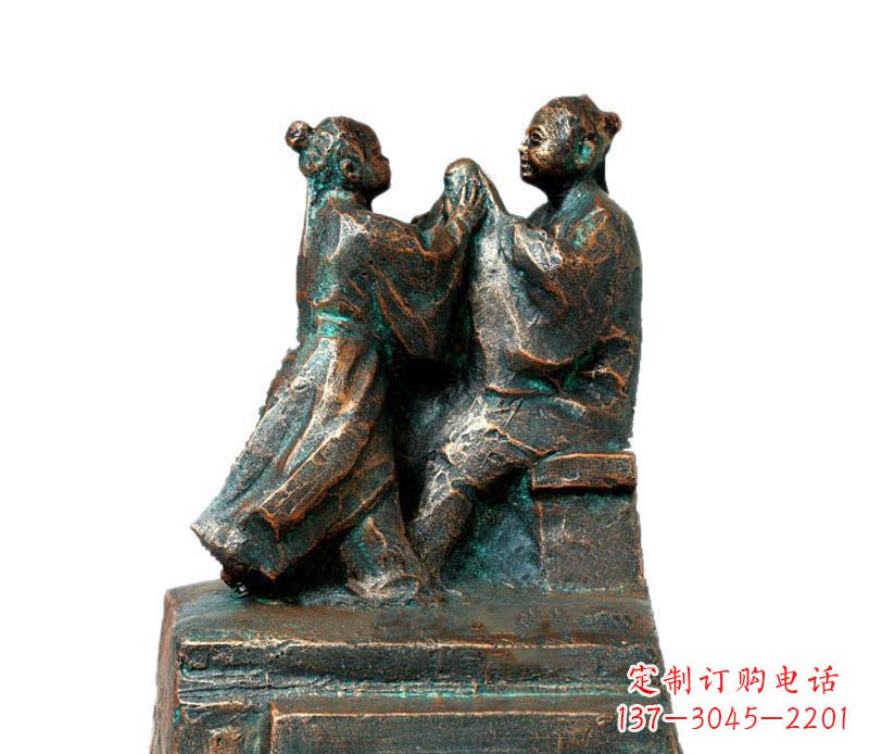 淄博校园古代孔融让梨人物铜雕