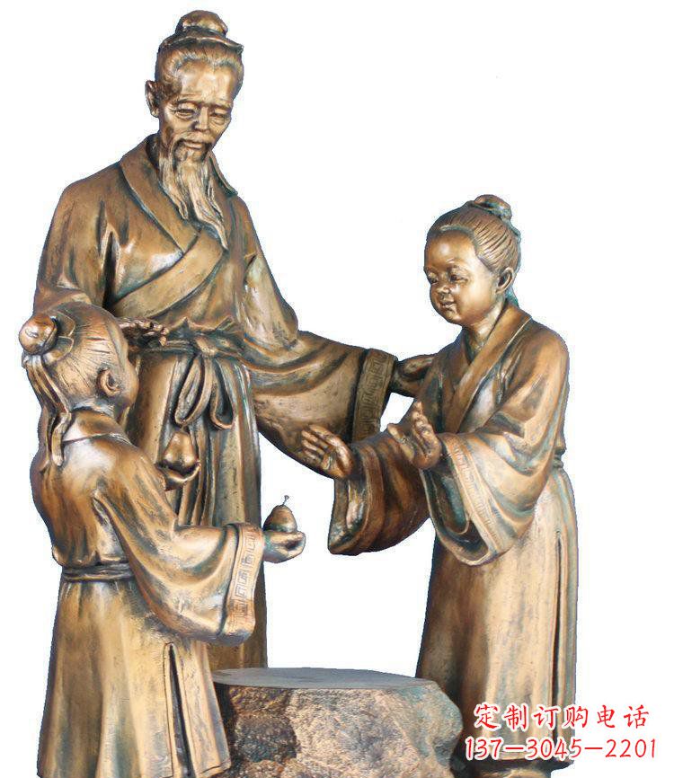 淄博校园孔融让梨景观铜雕