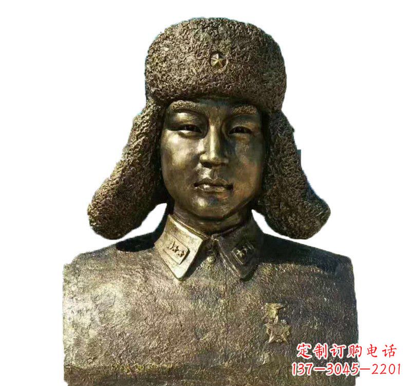 淄博校园雷锋头像铜雕