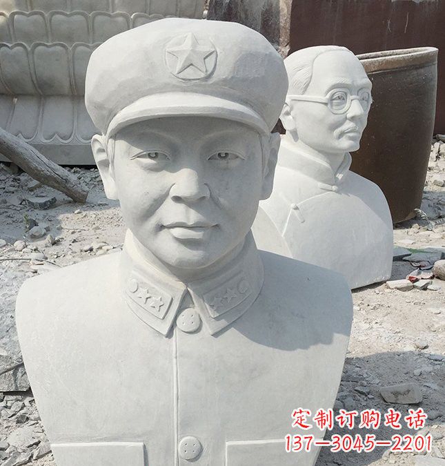 淄博校园雷锋头像石雕