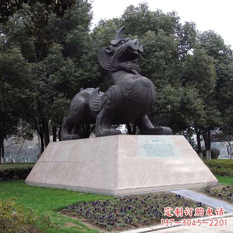 淄博獬豸神兽雕塑-公园上古神兽景观雕塑