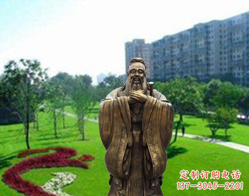 淄博学校孔子行教像铜雕