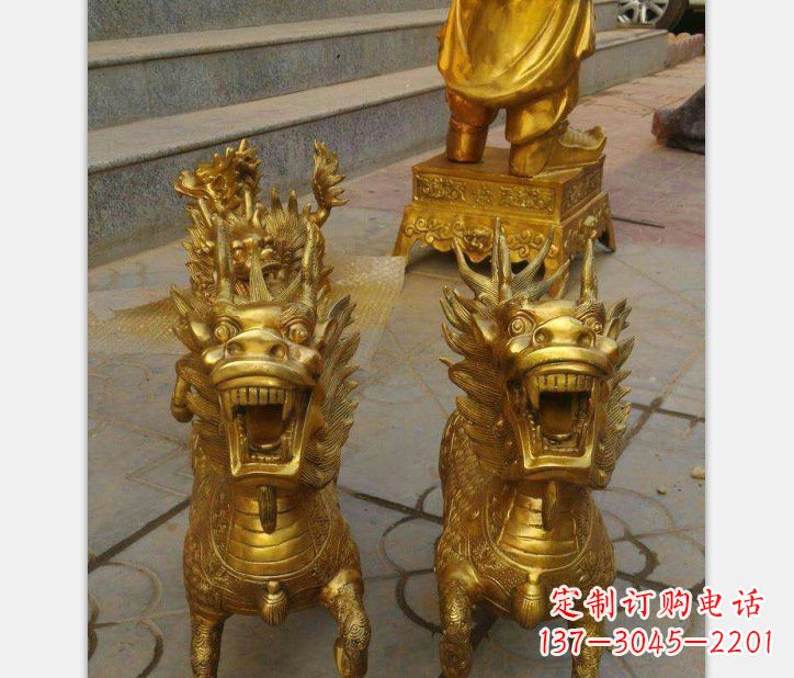 淄博银行铜雕麒麟雕塑