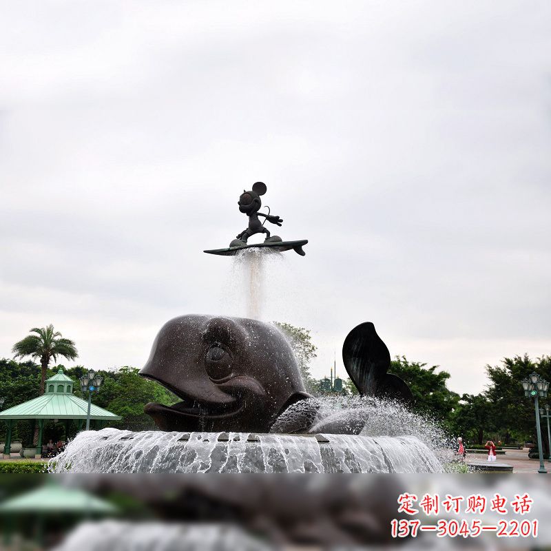 淄博鱼和小孩水景喷泉