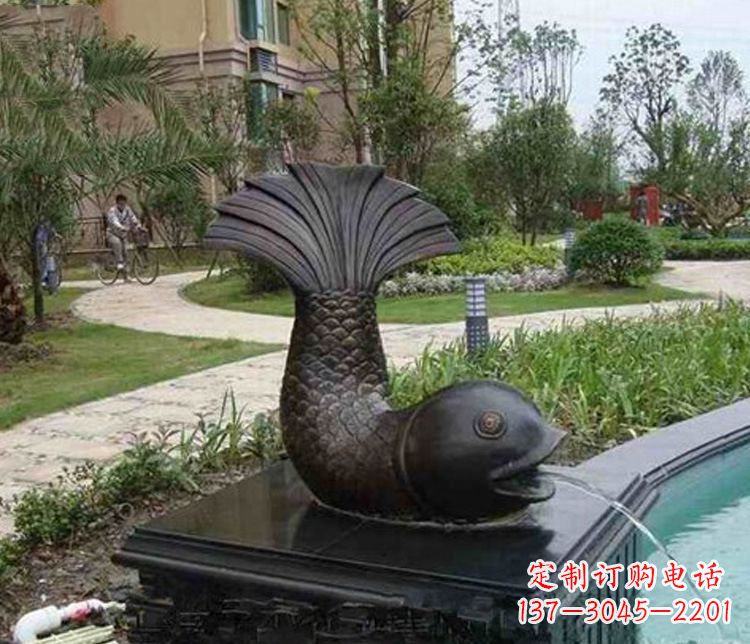 淄博鱼喷泉铜雕