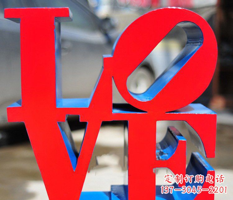 淄博园林不锈钢love字母雕塑