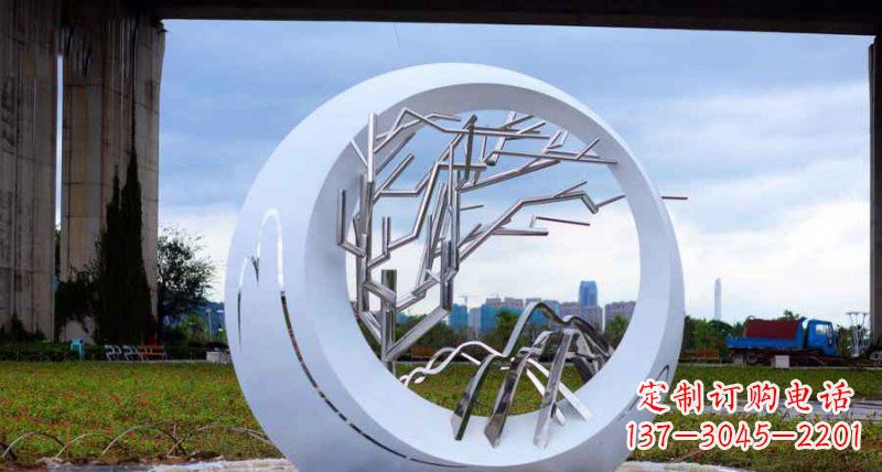 淄博园林不锈钢抽象树枝雕塑