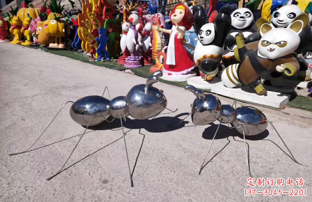淄博园林不锈钢仿真蚂蚁雕塑