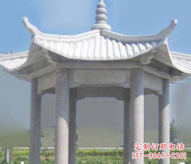 淄博园林仿古石凉亭景观石雕