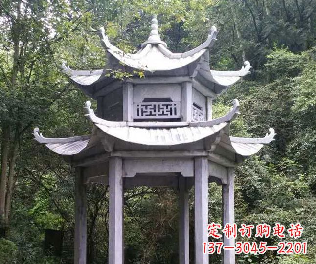 淄博园林仿古石凉亭景观石雕 (3)