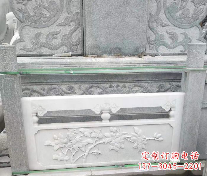 淄博园林汉白玉石浮雕栏板 (3)