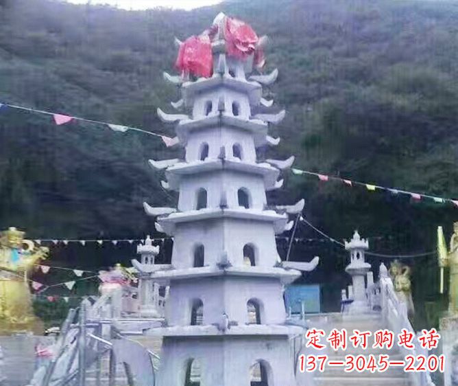 淄博园林景观大理石宝塔石雕