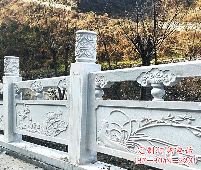 淄博园林景观大理石栏板石雕 (7)