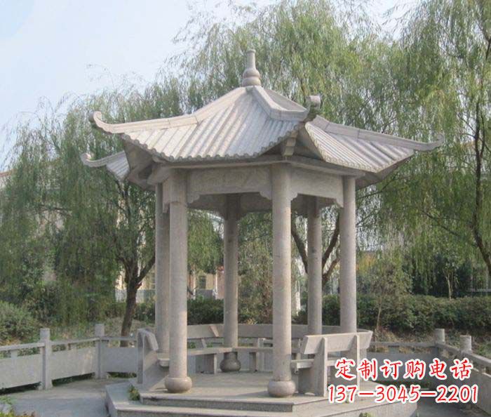 淄博园林景观大理石凉亭石雕