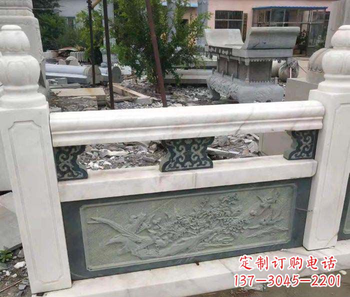 淄博园林景观大理石桥栏板石雕 (2)