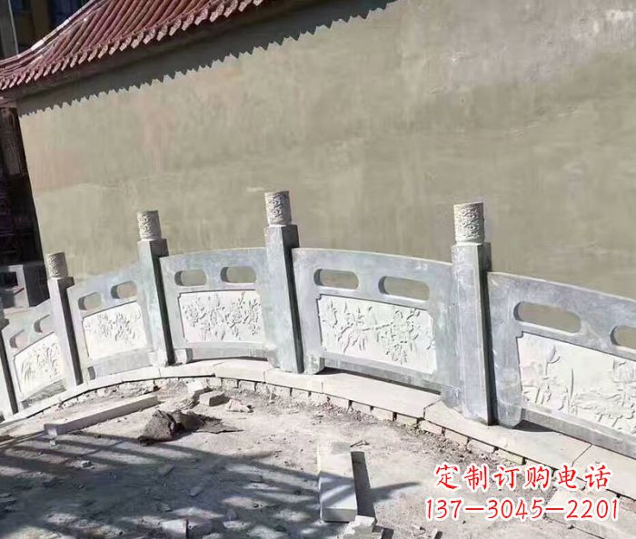 淄博园林景观大理石桥栏板石雕 (5)