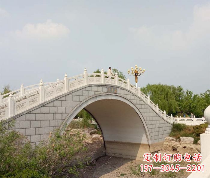 淄博园林景观大理石桥栏板石雕 (6)