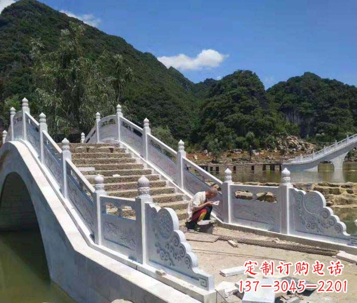 淄博园林景观大理石桥栏板石雕_1